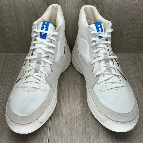 Sorel Shoes Womens Sz 12 Out N' About 503 Lace Up Mid Sneaker Suede Off White - Picture 5 of 12